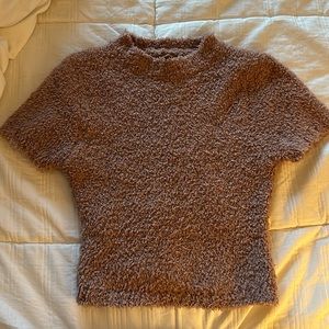 SKIMS cozy knit Rose Clay top